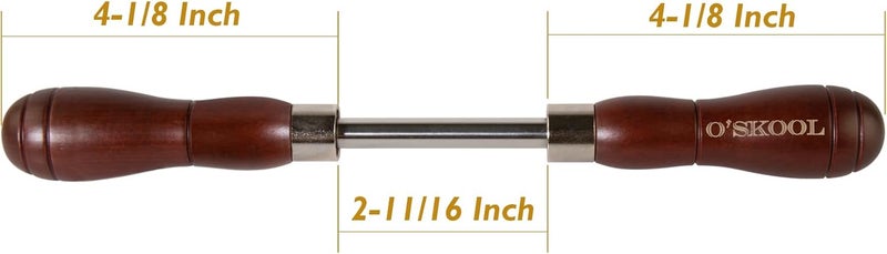 O'SKOOL Scraper Burnisher with Ø3/8" x 3-1/16" Chrome Molybdenum Steel Rod and Beechwood Dual-Handle, SAF011 - Image 2